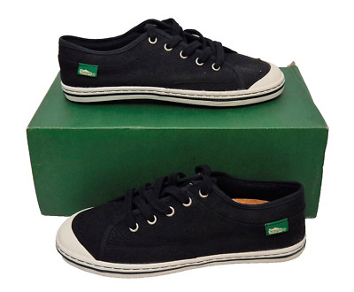Einfache schöne flache Damen-Sneaker Satire schwarz Schnürschuhe EU 38 UK 5