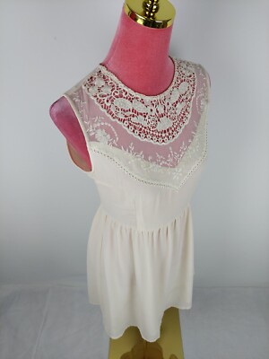 Kleid H&M divided Gr. 38 M (36/S) creme beige Spitze elegant Party dress classic