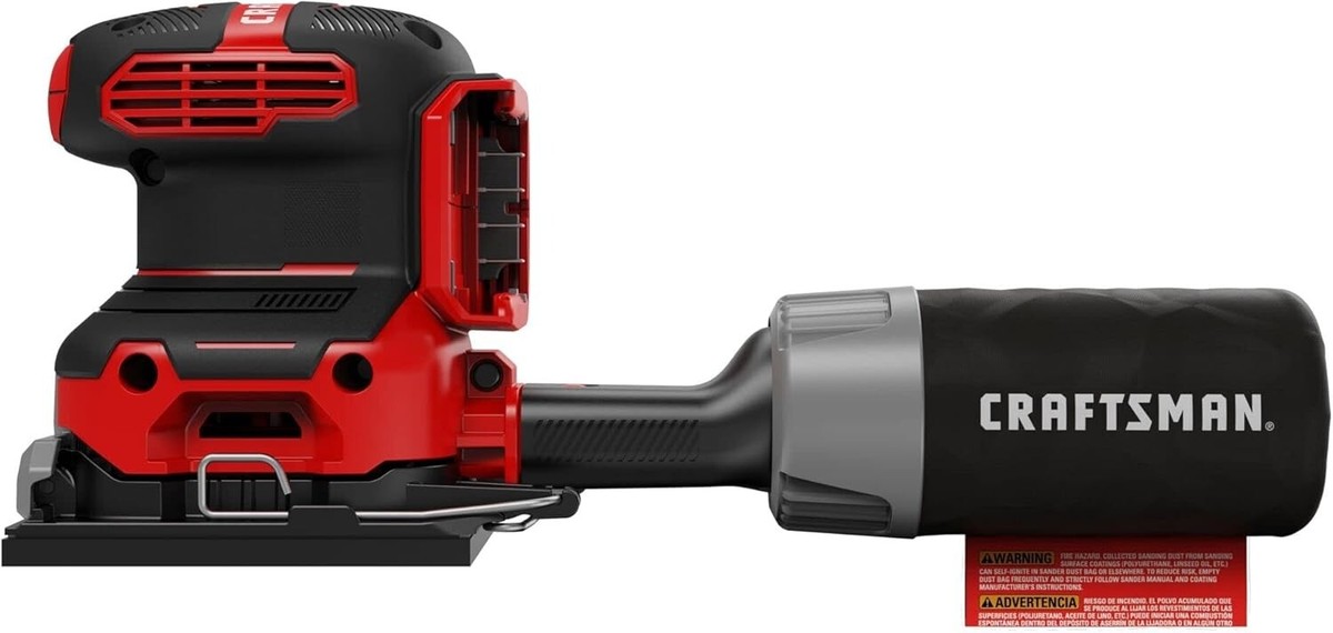 CRAFTSMAN V20 Sander, Cordless, 1/4 Sheet Sander, 9,000-12,000 OPM Bare  Tool