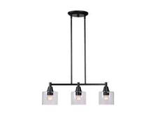 Oron 3-Light Black Linear Island Pendant Hanging Light, Kitchen Lighting