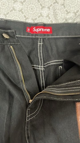 Supreme Mark Leckey Dream English Kid Twill Panel Pants Black Sz23 - Picture 2 of 7