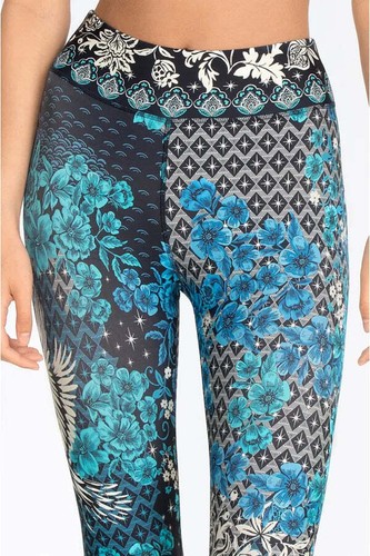 Johnny Was Blue Phoenix Paddle Pant Black Swim Resort Pants Leggings XXL NEW - Picture 4 of 6