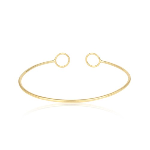 Open Circle 925 Silver Gold Wire Open Cuff Bangles For Mother Annerversery Gift - Picture 4 of 6