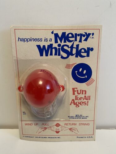 Merry Whistler Red Vintage Rack Toy Blinky Products 1973 - Afbeelding 1 van 3