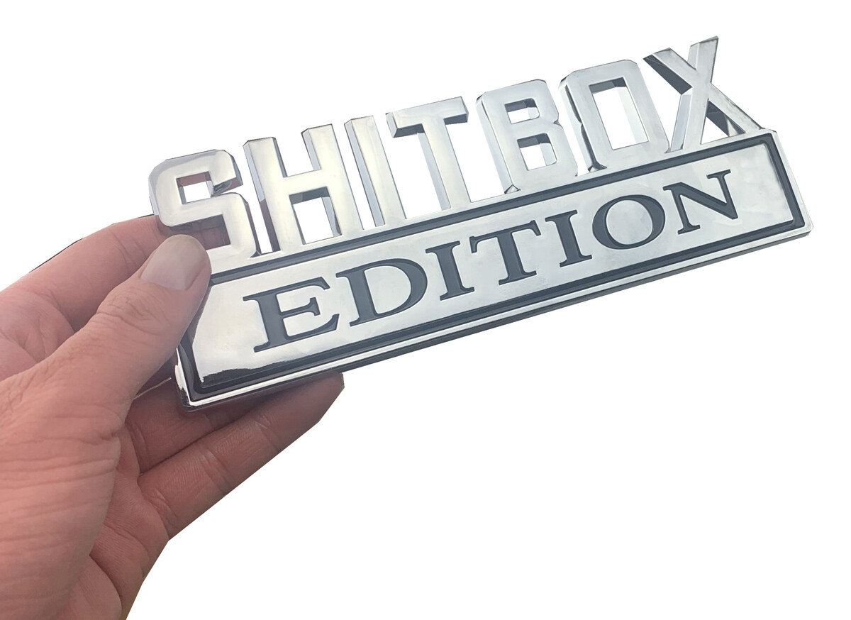 3pc SHITBOX EDITION Emblem Chrome Badges Fits Chevy Ford Car Truck