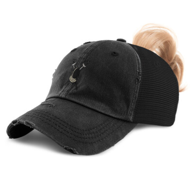 Womens Ponytail Baseball Cap Fencing Sport A Olympics Distressed Trucker Hats