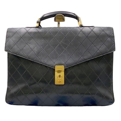 Chanel Leather Matelasse Coco Mark Briefcase Black ref  Chanel Matelasse Leather Briefcase Black main image 1