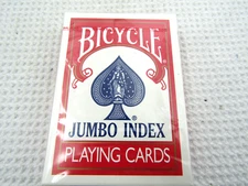 VINTAGE BICYCLE JUMBO INDEX 88 POKER PLAYING CARDS AIR CUSHIONED RED DECK - NEW