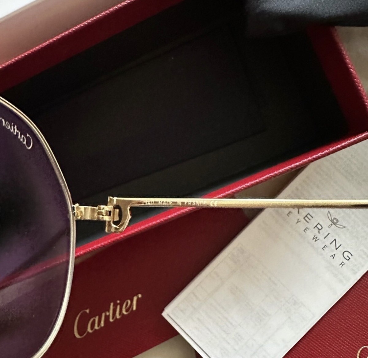 Cartier CT0110S 007 Aviator Sunglasses in Gold with  Mirrored Lenses Cartier gold aviator sunglasses, CT0110S 007, | Mercari main image 2