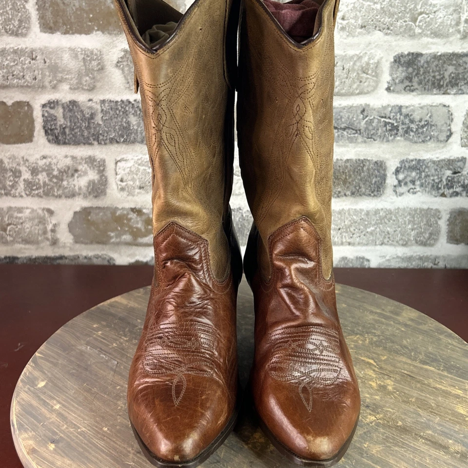 Botas femininas Oak Tree Farms Western Cowboy couro marrom tamanho 6 - Imagem 2 de 4