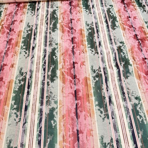 upholstery fabric blend red green stripes damask 54" 6 yards - Picture 5 of 8