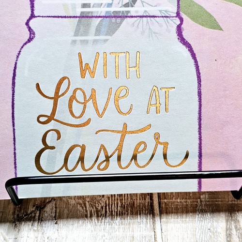 Tarjeta de Pascua American Greetings para mamá ramo floral recortado oro rosa - Imagen 4 de 8