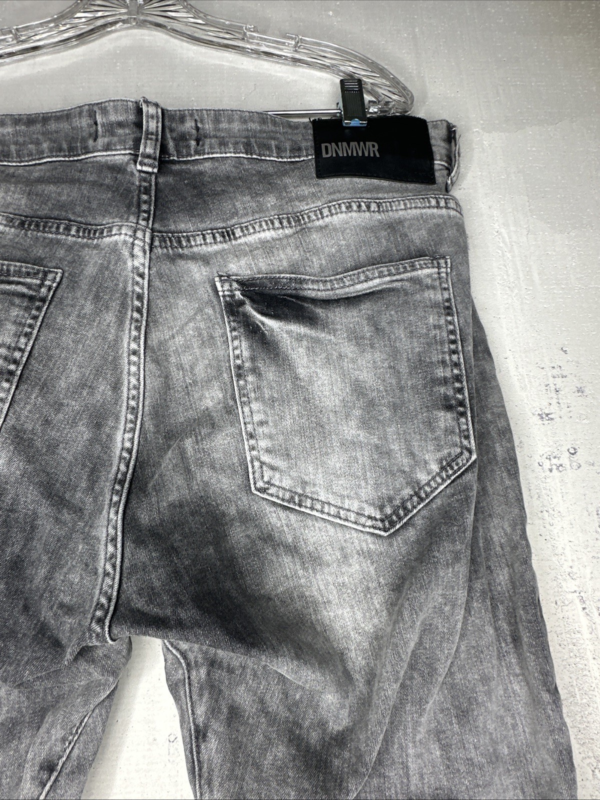 ZARA Men’s Distressed Pocket Zip Fly Gray Denim Jeans | Tag Sz: 34 image 8