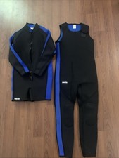 Deep Sea Wetsuit Size Men's L Black Blue Jacket, John 2 piece wetsuit 3mm