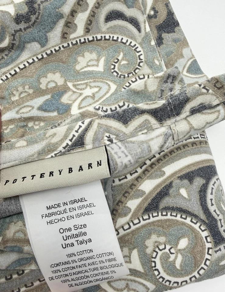 "Cortina de ducha Pottery Barn MCKENNA cachemira 72x72"" azul gris multi 100 % algodón" Foto 2 de 3