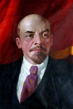 616180 Marx Lenin Hat Posed Politician Black And White Wall Print Poster