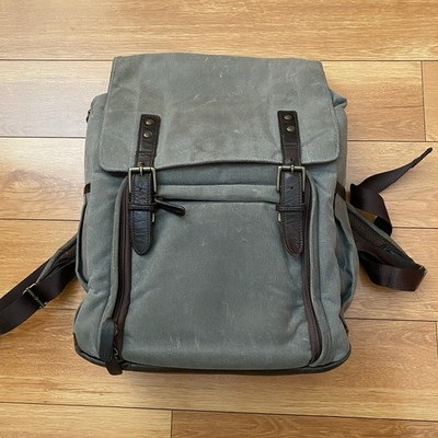 ONA Camps Bay Camera Backpack Smoke   Premium Leather & Waxed Canvas