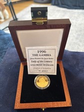 1996 The Gambia Lady of the Century Gold Proof 150 Dalasis coin with certificate