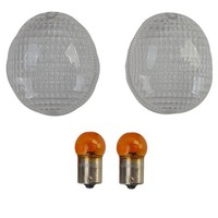 Motorrad BlinkergläSer Blinker Paar Weiss FüR Enduro X-Limit Mbk 50 Yamaha DT50R