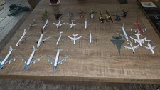 Vintage Lot 28 Diecast Airplanes Military Jet Passenger Air Force 1 Commercial 