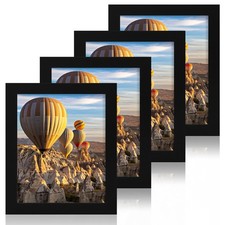 8x10 Picture Frame Set of 4, High Definition Glass Black Picture Frame, 8 x 1...