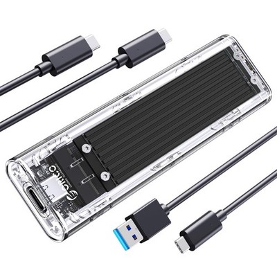 ORICO M.2 NVMe SSD Enclosure, USB 3.2 Gen 2 10 Gbps, Transparent External Sol...