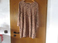 Schönes Damen Stretch Kleid  Long Tunika Braun/Schwarz Gr 44/46