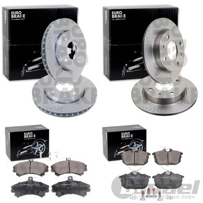 EuroBrake BREMSSCHEIBEN + BELÄGE VORNE HINTEN passend für SMART FORFOUR 454 COLT