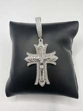 925 Sterling Silver 3.40CT MOISSANITE Crucifix Cross Men  s pendant