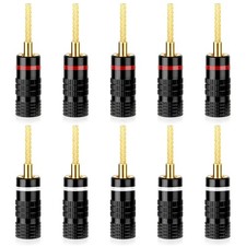 HiFi Flex Pin Banana Plugs, 2mm pin Banana connectors/Plugs, for Spring-Loade...