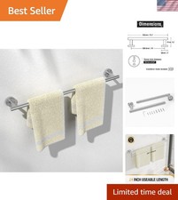 24 Inch Towel Rack with Brushed Nickel Finish - Easy Installation