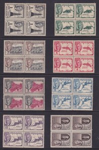 Virgin Islands Scott 102-109 MNH 1952 King George VI Blocks of 4 SCV $27.60