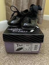 Dance Class Trimfoot Company Little Girls Size 7 Black Tap Shoe