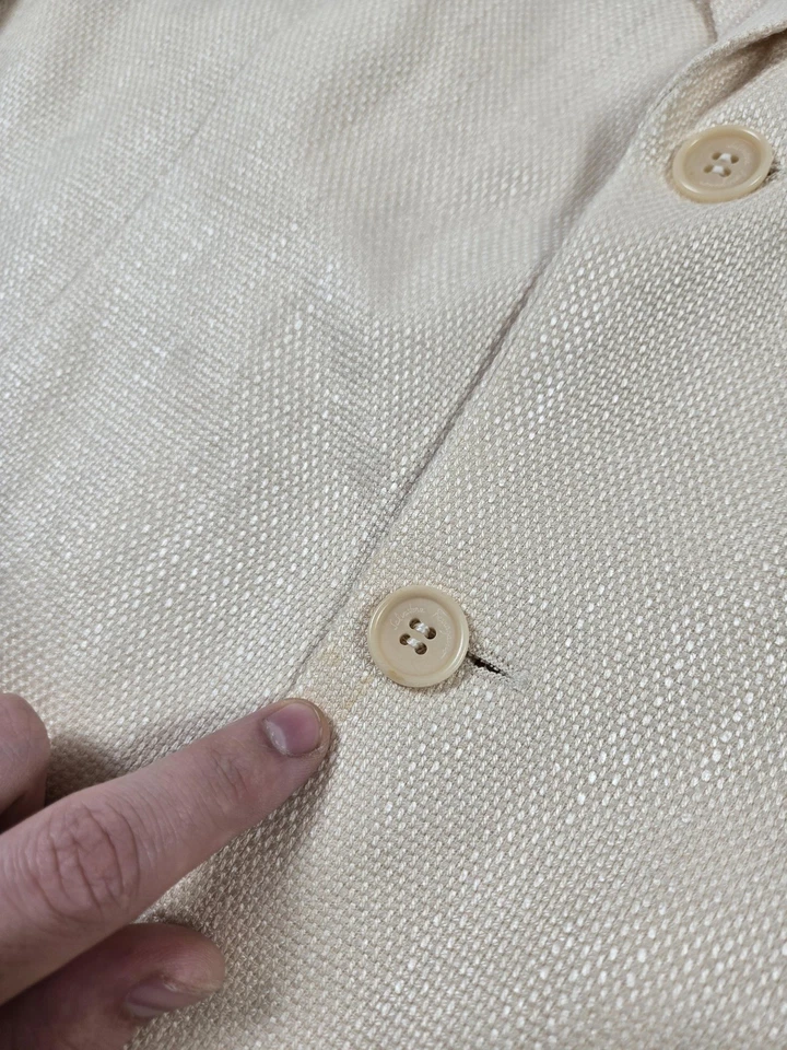 Blazer Salvatore Ferragamo Para Hombres 40R Beige Seda Lana Hecho en Italia Abrigo Deportivo Foto 4 de 4