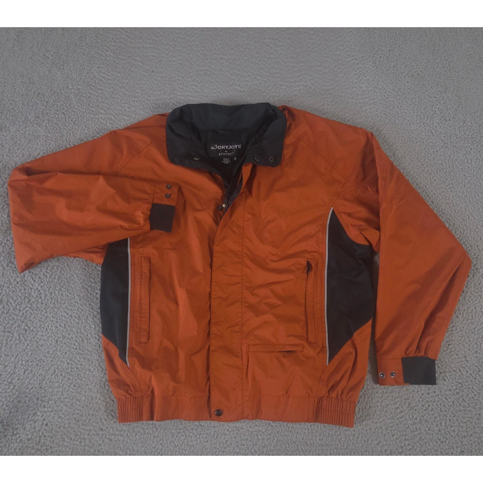 FootJoy Jacket Mens Medium DryJoys Colorblock Reflective Windbreaker Full Zip