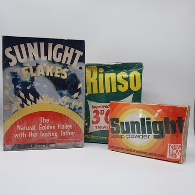 Vintage Werbung OVP Sonnenlicht Rinso Waschseife Requisite Museum