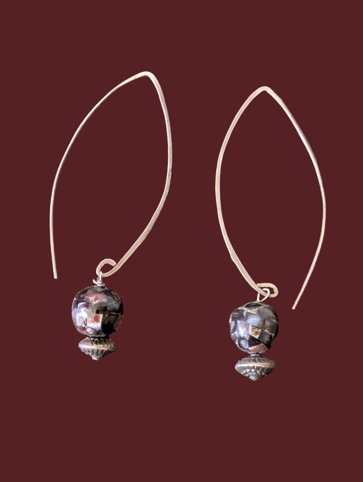 925 Sterling Long Threader Wire Dangle Earrings W… - image 2