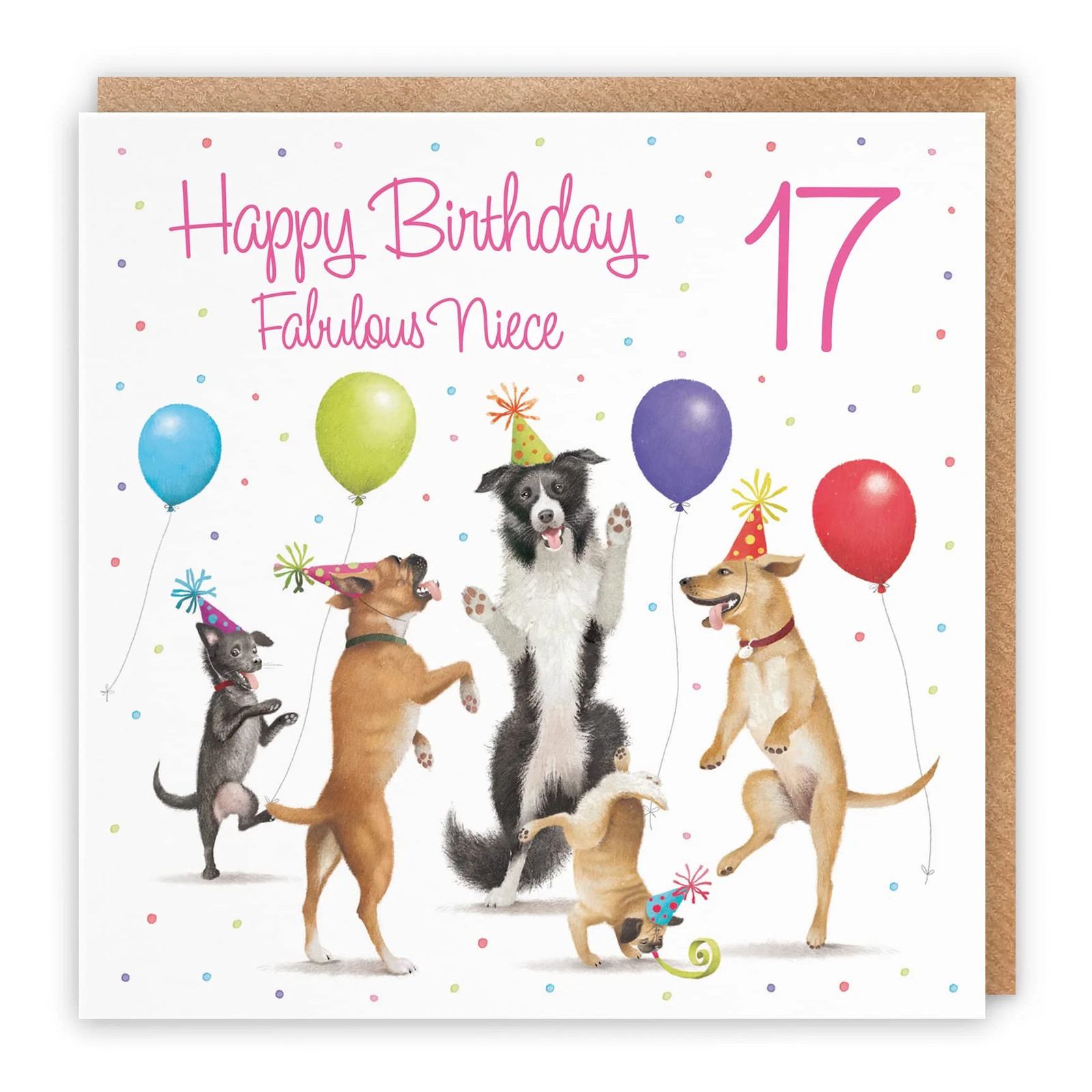 17th Niece Birthday Card Dancing Dogs Milo's Gallery