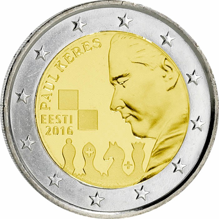 Estonie 2 Euros Commémo. 2016 - Paul Keres