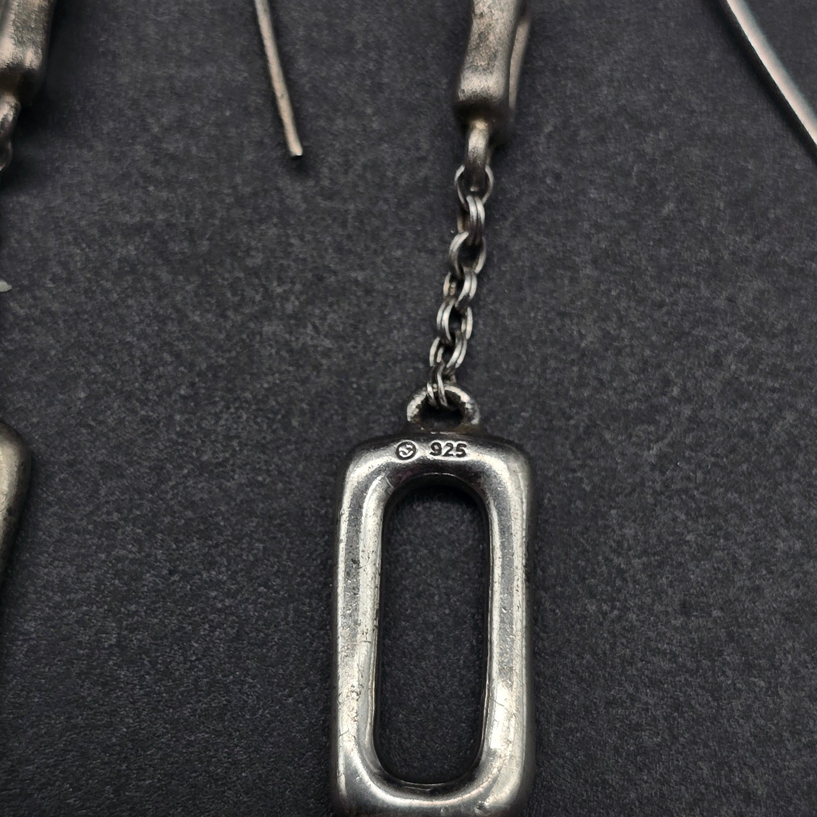 Sterling Silver Rectangle Dangle Drop Earrings 92… - image 6