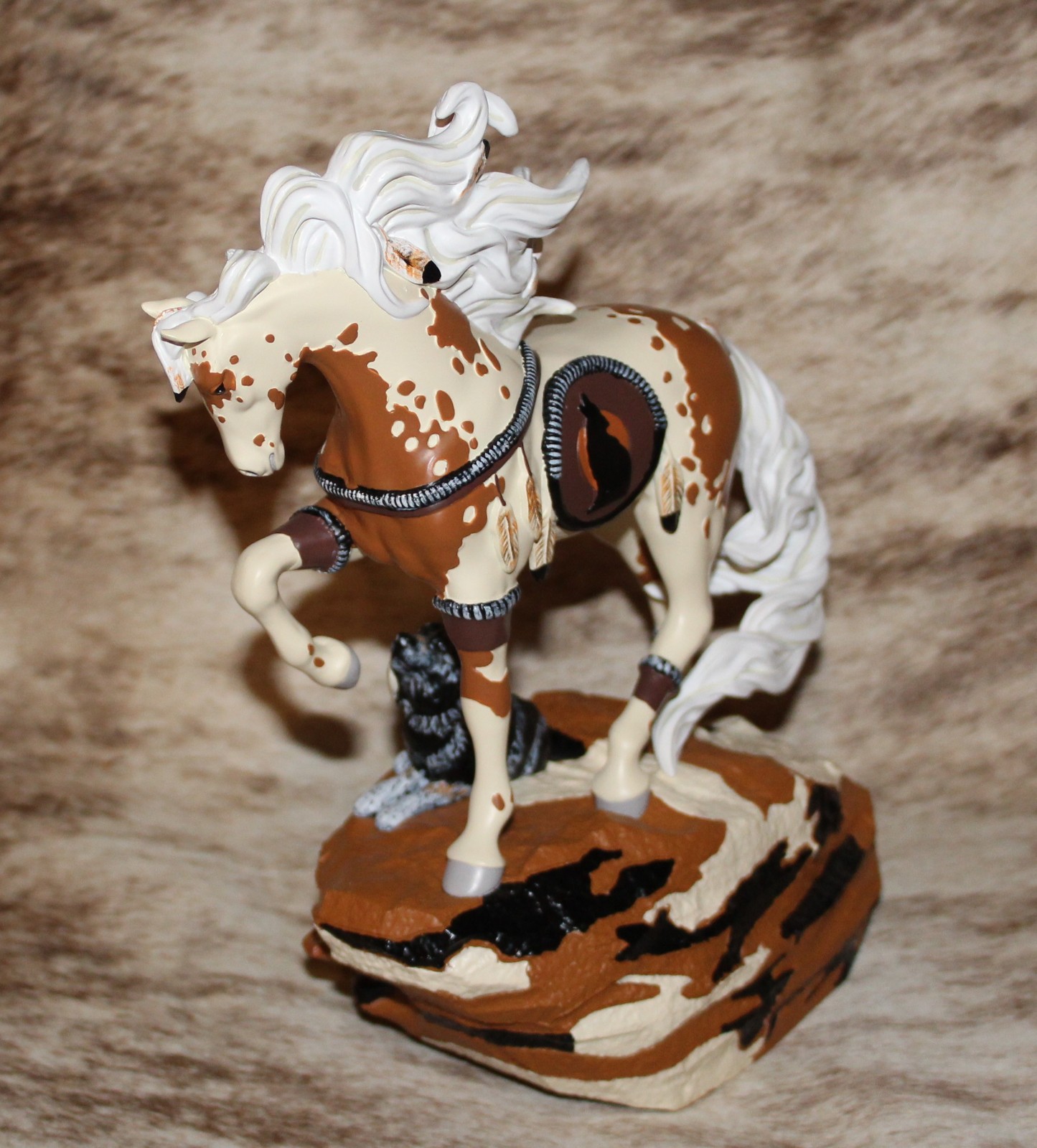 TRAIL OF PAINTED PONIES Soulmates~Low 1E/0283 Native Horse & Wolf Cub~2025 Herd