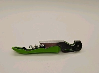 Lime Green Stainless Bartender Bottle Opener/ Cork Screw/ Foil Knife Tool