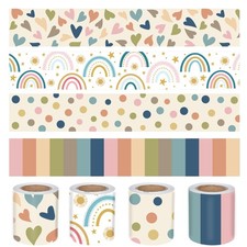 131ft Boho Bulletin Board Borders Bulletin Classroom Rainbow Hearts Border Tr...