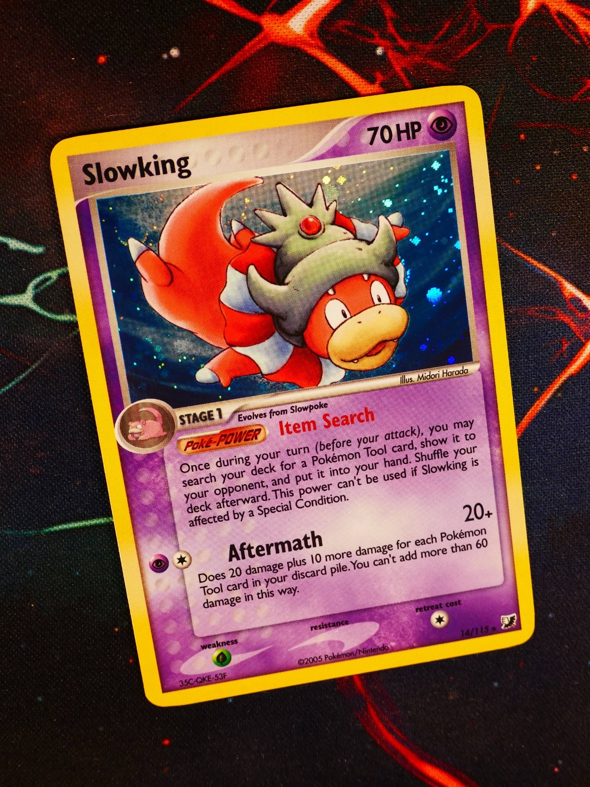 LP+ Pokemon SLOWKING Card EX UNSEEN FORCES Set #14/115 Holo Foil Rare