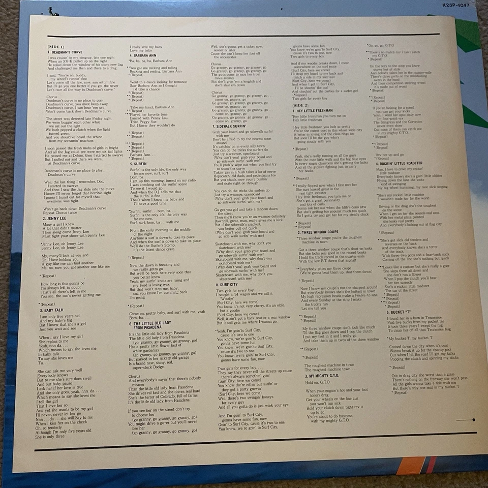 Jan & Dean Deadman’s Curve Soundtrack Japanese Vinyl LP with Obi & Lyrics EX EX - Image 3 of 4