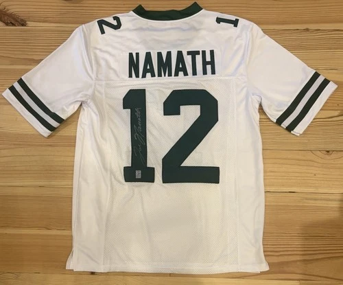 JOE NAMATH AUTOGRAPHED SIGNED CUSTOM NEW YORK JETS JERSEY WHITE NFL HOF