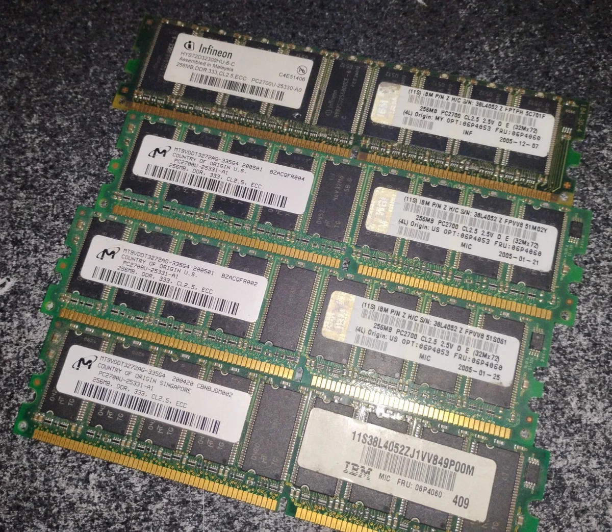 PC-2700 (DDR-333) Bus Speed SDR SDRAM 256 MB Capacity per Module