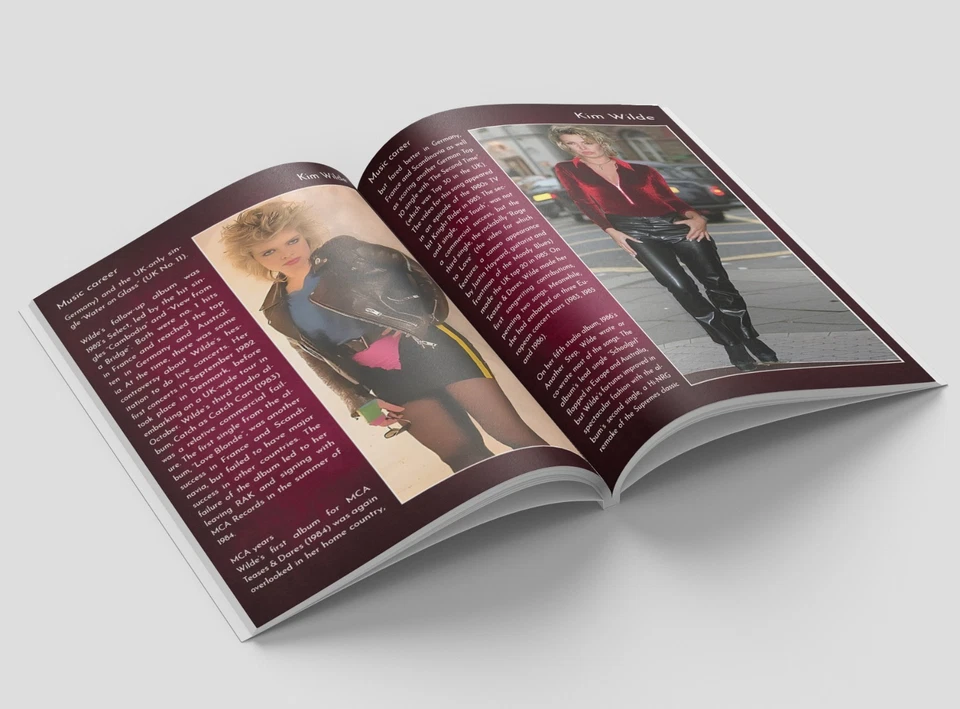 Kim Wilde Brief Biography Photo Book in 2 versions soft/hardback - Image 4 of 4
