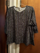 Pretty Colorful CJ BANKS  3/4 Sleeve Tee Sz 3X