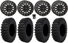 System 3 SB-6 15" Wheels Black (4+3) 32" Dual Threat Tires Can-Am Defender